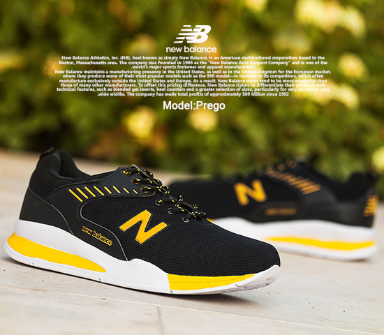 کفش مردانه New balance مدل prego (زرد)