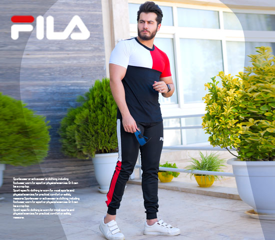 ست تیشرت و شلوار مردانه fila مدل ako