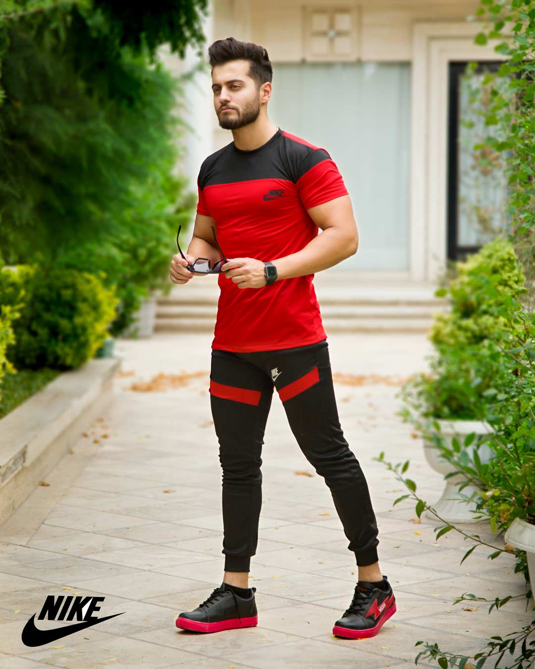 ست تیشرت شلوار مردانه Nike مدل Macan (قرمزمشکی)